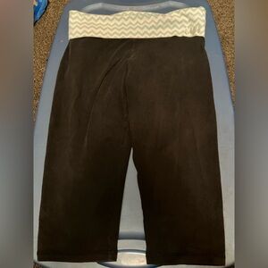 PINK Victoria's Secret Black Capris with Chevron Waistband